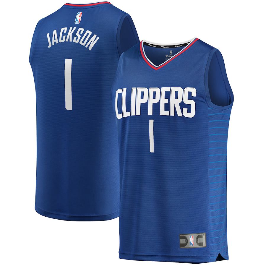 Men Los Angeles Clippers 1 Reggie Jackson Fanatics Branded Royal Fast Break Player NBA Jersey